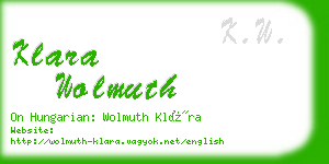 klara wolmuth business card